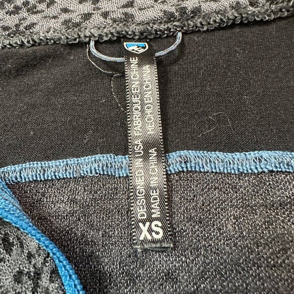 Kuhl Kaskade Zip Neck Base Layer Top Women's X-Small Nordic Print Black & Grey - Picture 6 of 7